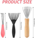 Comb and Brush Cleaner Tool Set - 3 Pieces with Rake Design for Home and Salon Use