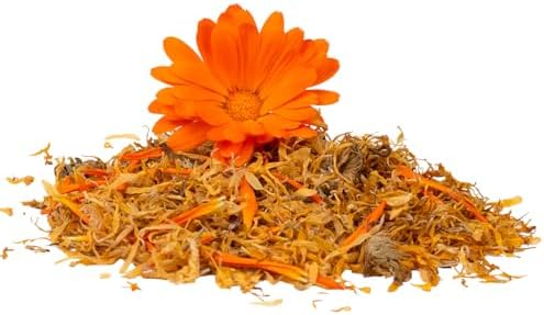 2oz Calendula Flower Petals Dried – Herbal Tea, Edible Flowers for Tea & Culinary Use, Vibrant Marigold Petals by 1400s Spices