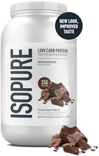 Isopure Low Carb 100% Pure Whey Isolate Protein Powder, Gluten Free, With Vitamins, Dutch Chocolate, 25g Protein Per Serving, 3.07 Lbs, 41 Servings (Packaging May Vary)