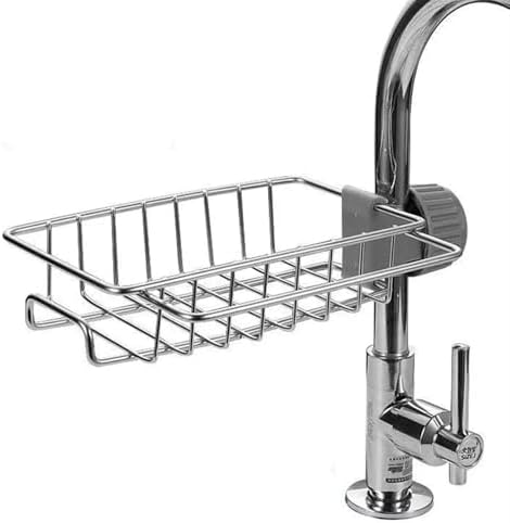 Kitchen Stainless Steel Sink Drain Rack Sponge Storage Faucet Holder Soap Towel Rack Shelf Organizer Drainer Accessories(Small)