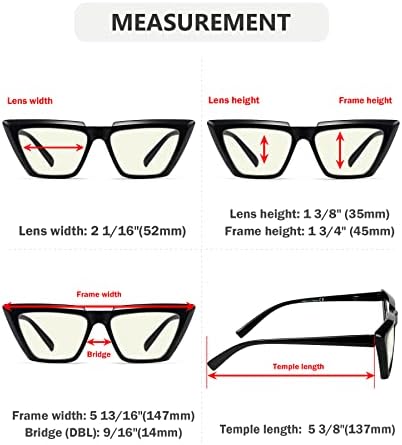 Eyekepper 4-pack Reading Glasses Blue Light Blocking Women Cat Eye Readers