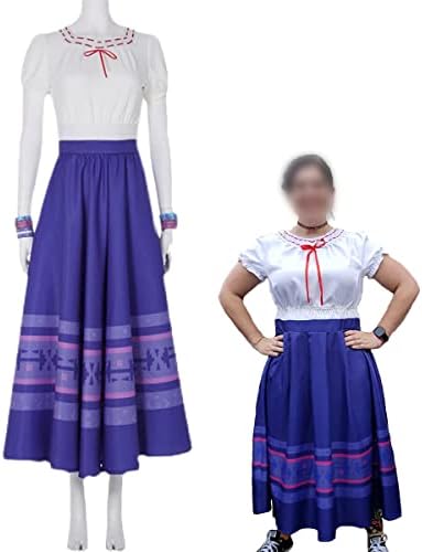PAINEOMN Mirabel Dolores Pepa Luisa Costume Dress for Women Adult Madrigal Family Cosplay Outfit for Halloween