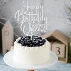 Happy Birthday Dancing Queen Cake Topper Girls Birthday Party Decorations Disco Mama Mia Party Decoration Silver Glitter