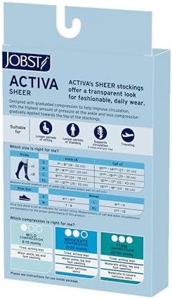 JOBST ACTIVA Sheer 8-15 mmHg Compression Socks Knee High Closed Toe
