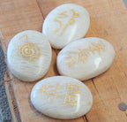 Jet International Moonstone Oval Usui Reiki Healing Set Chakra Balancing Meditation Gemstone Spiritual Energized Positive Mental Peace Prosperity Growth Bonding Relationship De-Stress Anxiety