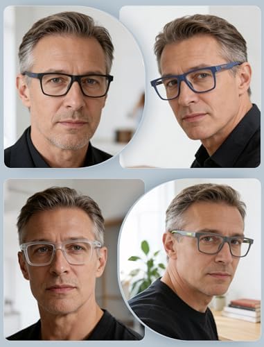 MODFANS Oversized 4.0 Reading Glasses for Men&Women,Large Readers for Men Comfort Rubber Temple with Spring Hinge,Wide Blue Light Blocking Reading Glasses,Anti UV/Eyestrain