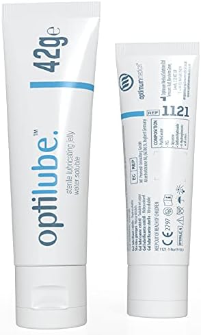 OptiLube Tubes (42g x12) - Sterile Lubricating Jelly for Insertion of Medical Devices in 5g, 42g, 82g, and 113g Tubes, Water Soluble Lubricant with Easy-to-Use Flip Cap (42g x12)