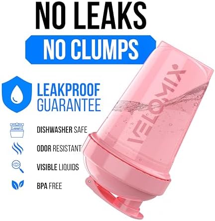 VELOMIX -2 Pack- 20 oz Protein Shaker Bottles for Protein Mixes - 2x Wire Whisk | Leak Proof Shaker Cups for Protein Shakes and Pre Workout | Protein Shaker Bottle Pack (A7) Pink/Black