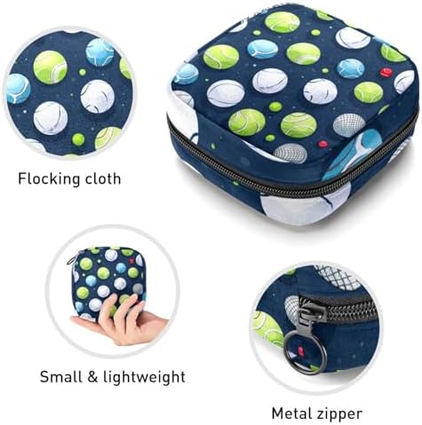 Sanitary Napkin Storage Bag for Women Cute, Feminine Menstruation Pad Holder for Period, Portable Zipper Menstrual Pad Bags Tennis