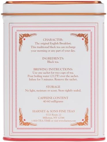 Harney & Sons Black Tea, English Breakfast, 20 Sachets