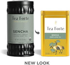 Tea Forte Sencha Premium Loose Leaf Caffeinated Green Tea Blend Canister, Makes 35-50 Cups