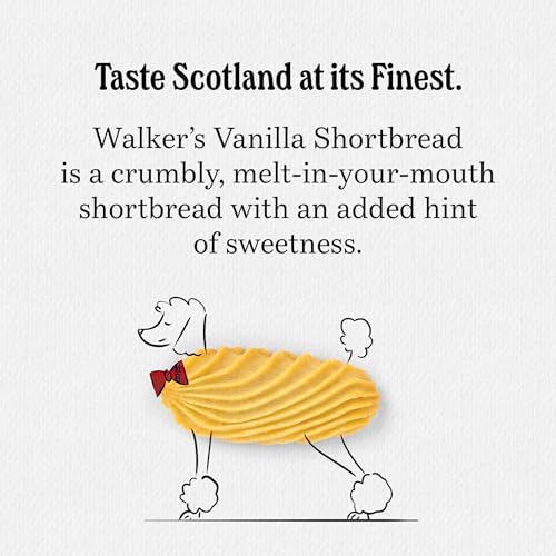 Walker's Shortbread Vanilla Cookies, Pure Butter Shortbread Cookies, 5.3 Oz Box (Pack of 4)