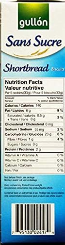 Gullon Cookie SF Shortbread Cookies, 11.63 Ounce, 330 Gram (2 Pack)
