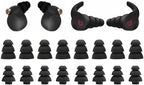 Silicone Replacement Ear Buds Tips, 20 Pcs, Black (Triple Flange)