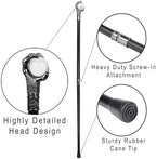 Dragon Claw Cane Walking Stick – Steampunk Clear Ball Stick for Halloween Costume, Wizard Staff, Cosplay Accessories, Party Dress or Photo Prop - Cane for Men and Women - Victorian Gothic Decor 37"
