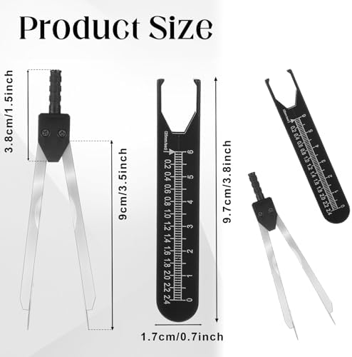 Black EKG Caliper ECG Calipers Measuring Tool, Electrocardiogram Divider with Accurate Scales for Nurse or Doctor, Medical Student