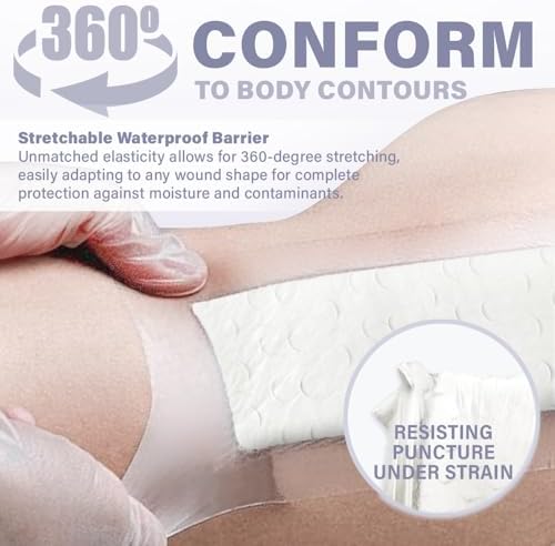 EVERLIT Post-Surgical Dressing | Sterile Waterproof Adhesive Dressing for Post-Operative Wound Care | Hypoallergenic Silicone Coated Bandage for Surgical Incision Pack of 5 (4" x 10")