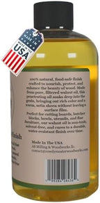 Refined Walnut Oil for Wooden Kitchen Items and More-Premium Wood Finish, Conditioner & Sealer, Food Safe, Long-Lasting, Protects and Seals. Light Color - USA Made (9 fl.oz)