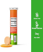ORZAX Vitamin C 1000mg Effervescent Tablets | Dissolvable Sugar Free Immune & Antioxidant Support | Orange Flavored Fizzy Vitamin C Drink Tablets | 20 Tablets