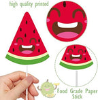 36PCS Fruit Party Cupcake Toppers Watermelon Lemon Strawberry Cake Decorations Tropical Summer Cupcake Toppers for Tutti Frutti Fruit Theme Birthday Party Supplies