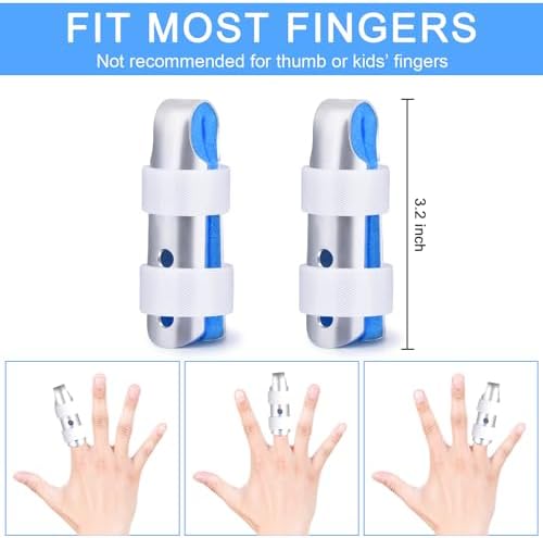 Sopito Finger Splint, 2pcs Finger Support Brace for Arthritis Knuckle Immobilizationm, Middle Size