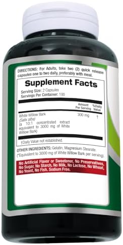 FITO MEDIC'S Lab White Willow Bark Supplement, White Willow Extract, 180 Capsules
