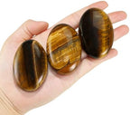 Tigers Eye Crystal Palm Stone, Worry Stones, Crystals and Healing Stones, Polished Rocks, Natural Gemstones, Chakra Stones for Healing Crystals Daily Use