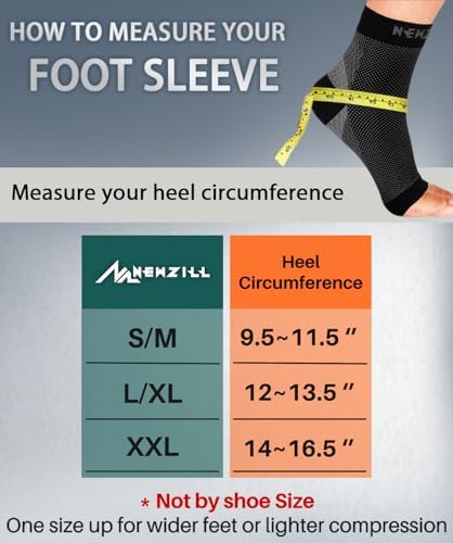 NEWZILL Plantar Fasciitis Socks with Arch Support, BEST 24/7 Foot Care Compression Sleeve, Eases Swelling & Heel Spurs, Ankle Brace Support, Increases Circulation, Relieve Pain Fast (L/XL, Black)