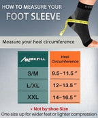 NEWZILL Plantar Fasciitis Socks with Arch Support, BEST 24/7 Foot Care Compression Sleeve, Eases Swelling & Heel Spurs, Ankle Brace Support, Increases Circulation, Relieve Pain Fast (L/XL, Black)