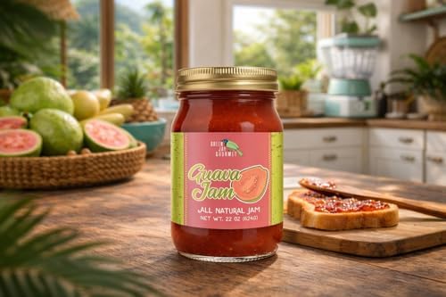 Green Jay Gourmet Guava Jam - All-Natural Fruit Jam with Guava Fruit & Lemon Juice - Vegan, Gluten-free Jam - Contains No Preservatives or Corn Syrup - Made in USA - 22 Ounces