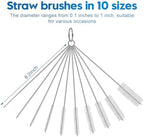 14Pcs Bottle Brush Cleaner Set, Long Handle Bottle Brushes, Sponge Brushes, 3-in-1 Water Bottle Cleaner Brushes and Straw Brushes for Water Bottles, Cups and Straws Cleaning