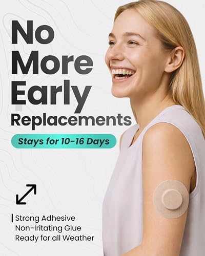 Adhesive Patches for Dexcom G7 & Stelo CGM that Stay for 10-15 Days - Sweatproof & Waterproof Over Patches - Overpatches for Continuous Glucose Monitor Sensor Protection, Tan - 40 Patches