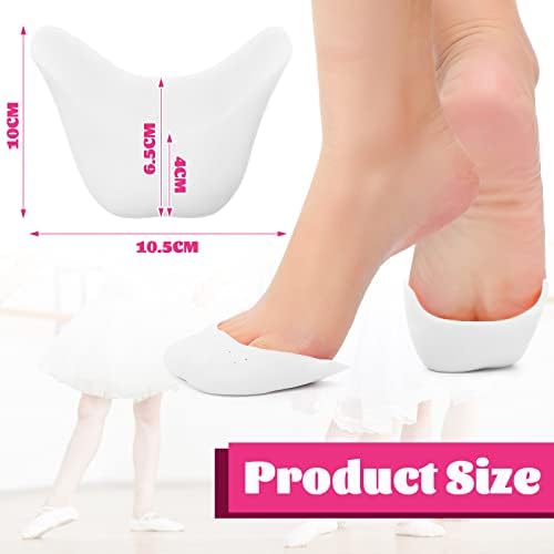 Zhanmai 6 Pcs Toe Cover Protectors for Women Silicone Toe Pouch Caps Gel Pads Pointe Shoes Protectors Gel Ballet Dance Sock Pads with Breathable Hole for Ball of Foot Metatarsal (White)