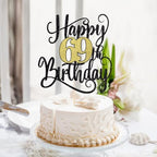 happy 69th birthday cake topper， 69 birthday party cake decorations