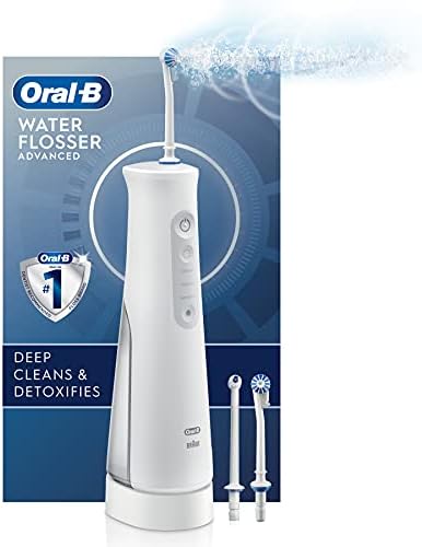 Oral-B Water Flosser Advanced, Cordless Portable Oral Irrigator Handle with 3 Nozzles