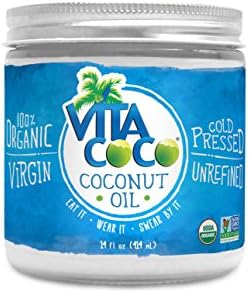 Vita Coco Organic Virgin Coconut Oil, Cold Pressed & Unrefined, 14 Ounce (Glass Jar)