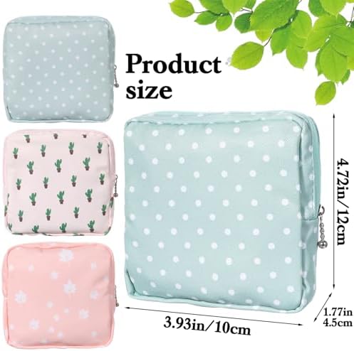 3Pcs Period Pouches for Teen Girls, Sanitary Napkin Storage Pad Pouch, Portable Menstrual Tampon Pad Holder Feminine First Period Bag for School