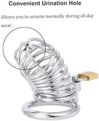 Generic Metal Penis Cock Cage Padlock -Stainless Steel Chastity Device Penis Cage for Men Fits Most of Size Adult Male Sex Toy for Men Sweaters(Silver) FBY7, Pink