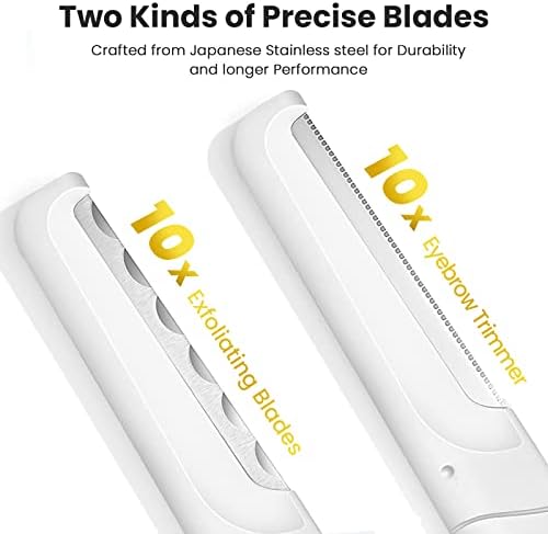 Dermaplaning Tool for Face Exfoliation, with 20 Replaceable Blades, Facial Shaver/Eyebrow Razor, Peach Fuzz Removal Eyebrow Shaper for Women, Easy to Use Dermaplaner Help Exfoliate and Smooth Skin