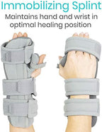 Vive Resting Hand Splint (Right) (w/ Rehab Video App) - Night Immobilizer Wrist Finger Brace - Thumb Stabilizer Wrap - For Arthritis, Tendonitis, Carpal Tunnel Pain - Functional Support For Sprains Fractures (Medium)