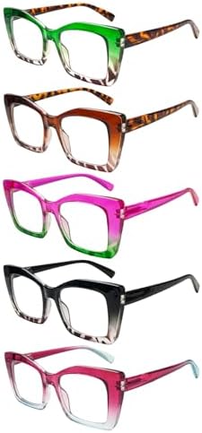 Oversized Square Reading Glasse for Women,Blue Light Blocking Oprah Style Large Frame Computer Readers Spring Hinge