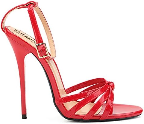 MAIERNISI JESSI Unisex Men's Women's Strappy Stiletto Sandals, Ankle Strap, 5.1 Inch High Heel