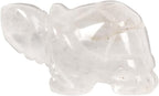 Justinstones Clear Quartz Healing Crystal Guardian Turtle Tortoise Pocket Stone Figurines Carved Gemstone Crafts Home Decor 1.5 inch