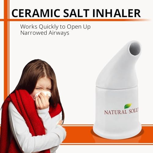 WBM LLC Natural Himalayan Pink Salt With Ceramic Salt Inhaler, 1.7 Lb