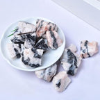 Erliway 1.25-2" Pink Zebra Jasper Raw Stone and Healing Crystals, Natural Rough Stone for Tumbling, Cabbing, Fountain Rocks, Decoration, Raw Crystal and Healing Stones for Polishing, Wicca & Reiki