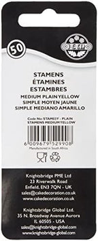 PME Stamens for Sugar Flowers Medium, Pack of 50, Yellow