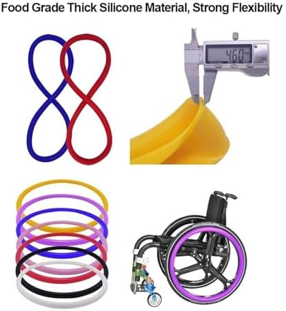 1Pair 24Inch Wheelchair Push Rim Covers, Silicone Hand Push Cover Push Ring Protective Cover, Improve Grip and Traction