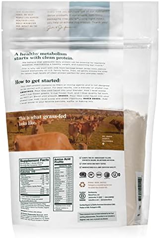 Natural Force Grass Fed Organic Whey Protein Powder – Non GMO Verified, Humane Certified & Lab Tested for Toxins – Real Vanilla Flavor – Keto Friendly, Low Carb, and Kosher - 16 Ounce A2 Protein