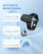 Continuous Wrist Pulse Oximeter, Blood Oxygen Saturation Monitor with Smart Beep, Bluetooth, 72 Hours Endurance Tracking SpO2 and Pulse Rate, PC Software & APP