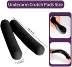 Replacement Crutch Pads, 2 Pack Crutch Padding, Underarm Crutch Pads, Replacment Cushion Tops Axillary Support Double Crutches Accessories Black